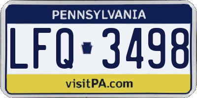 PA license plate LFQ3498