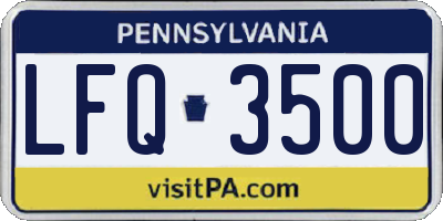 PA license plate LFQ3500
