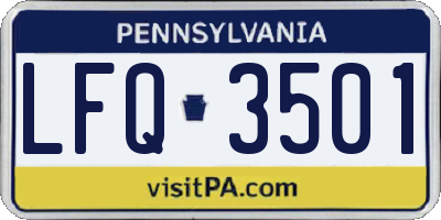 PA license plate LFQ3501