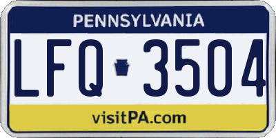 PA license plate LFQ3504
