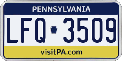 PA license plate LFQ3509