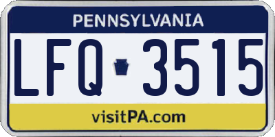 PA license plate LFQ3515