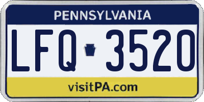 PA license plate LFQ3520
