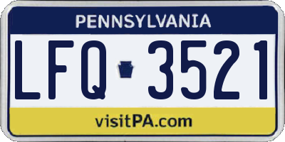 PA license plate LFQ3521