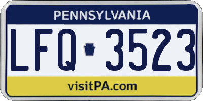 PA license plate LFQ3523
