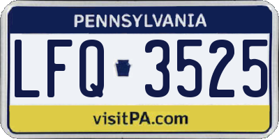 PA license plate LFQ3525