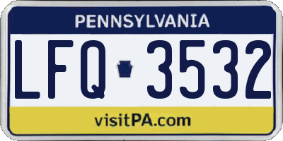 PA license plate LFQ3532