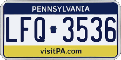 PA license plate LFQ3536