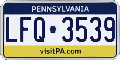 PA license plate LFQ3539