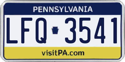 PA license plate LFQ3541
