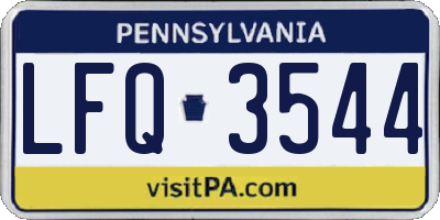PA license plate LFQ3544