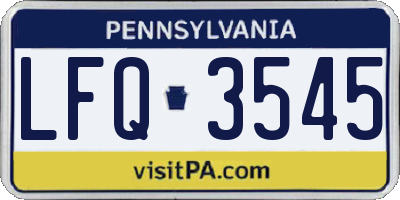 PA license plate LFQ3545