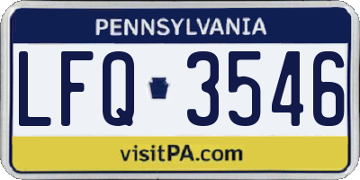 PA license plate LFQ3546