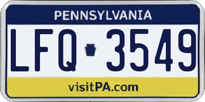 PA license plate LFQ3549