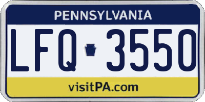 PA license plate LFQ3550