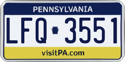 PA license plate LFQ3551