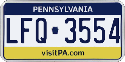 PA license plate LFQ3554