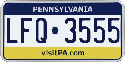 PA license plate LFQ3555