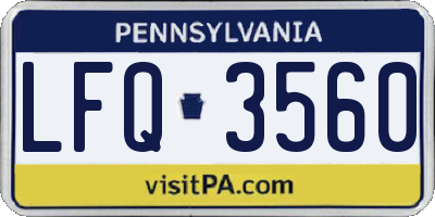 PA license plate LFQ3560