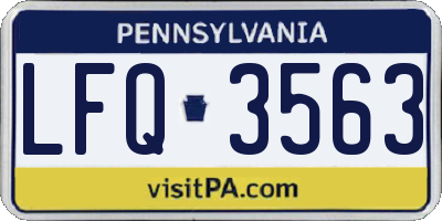 PA license plate LFQ3563
