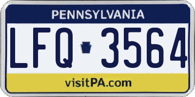 PA license plate LFQ3564