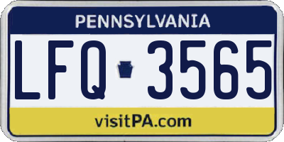 PA license plate LFQ3565