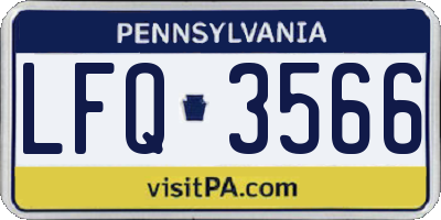 PA license plate LFQ3566