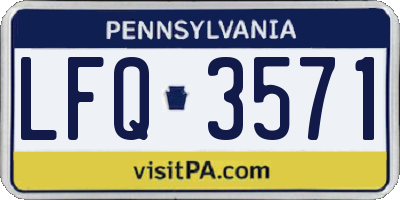 PA license plate LFQ3571