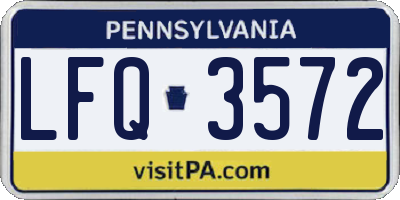 PA license plate LFQ3572