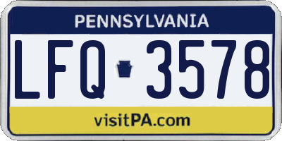 PA license plate LFQ3578
