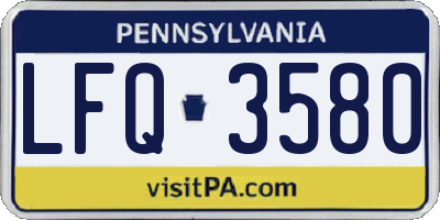 PA license plate LFQ3580