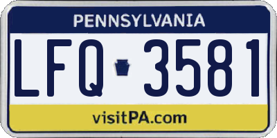 PA license plate LFQ3581