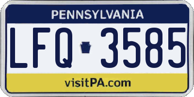 PA license plate LFQ3585