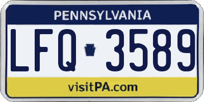 PA license plate LFQ3589