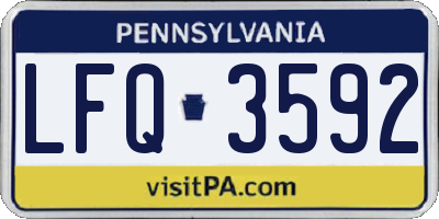 PA license plate LFQ3592