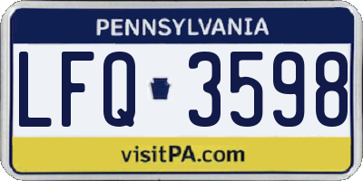 PA license plate LFQ3598