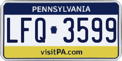 PA license plate LFQ3599