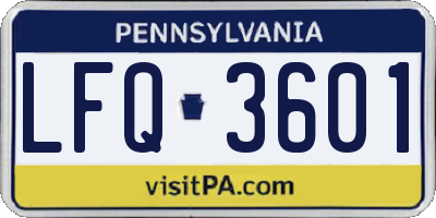 PA license plate LFQ3601