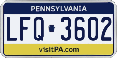 PA license plate LFQ3602