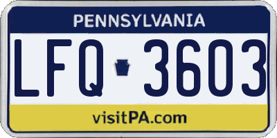 PA license plate LFQ3603