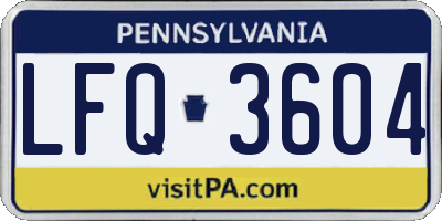 PA license plate LFQ3604