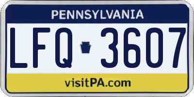 PA license plate LFQ3607