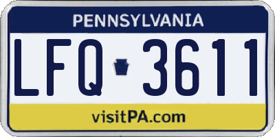 PA license plate LFQ3611
