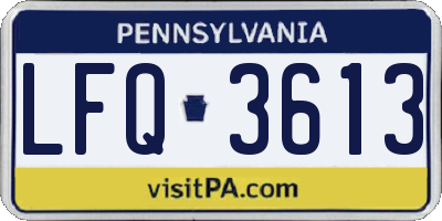 PA license plate LFQ3613