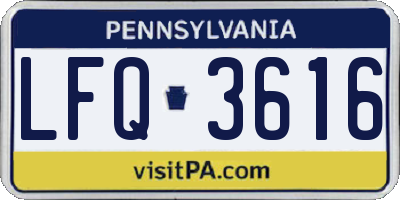 PA license plate LFQ3616