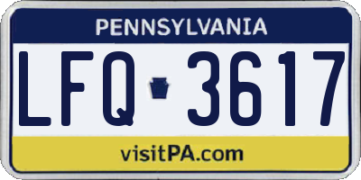 PA license plate LFQ3617