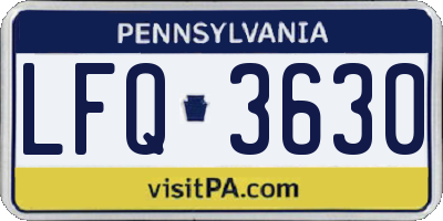 PA license plate LFQ3630