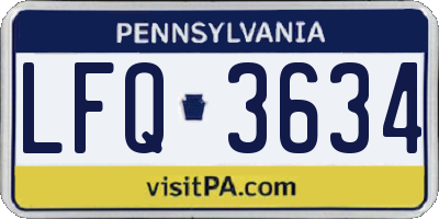 PA license plate LFQ3634
