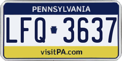 PA license plate LFQ3637