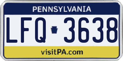 PA license plate LFQ3638
